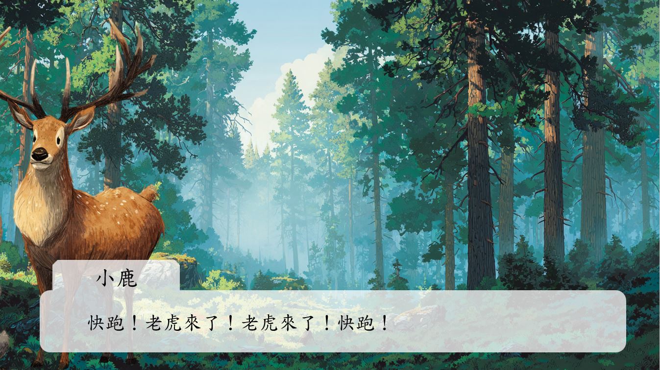 一隻小鹿驚叫起來